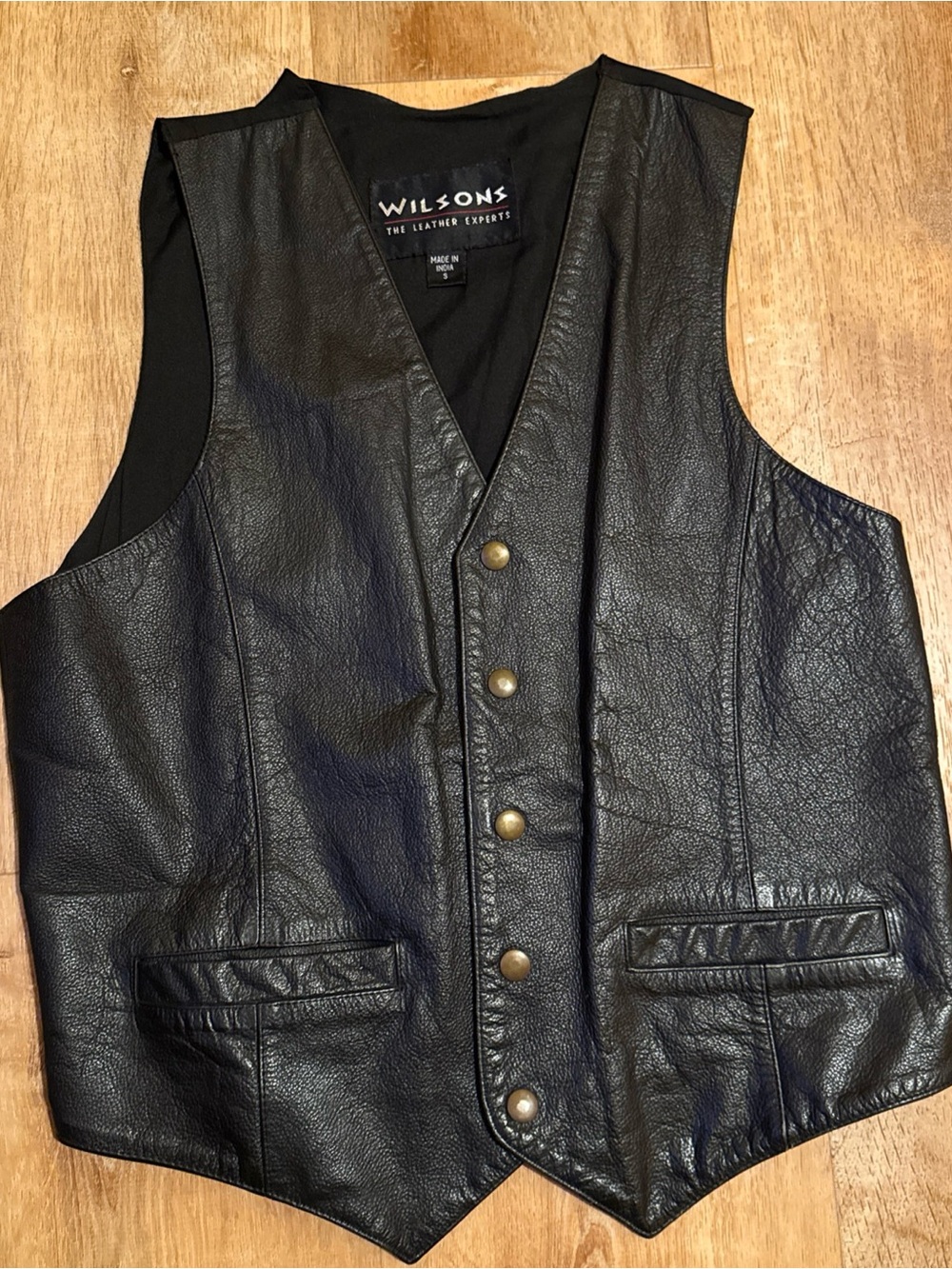 Wilsons Leather Vest Biker Harley Motorcycle Laced Embossed Eagle Size S Metal B